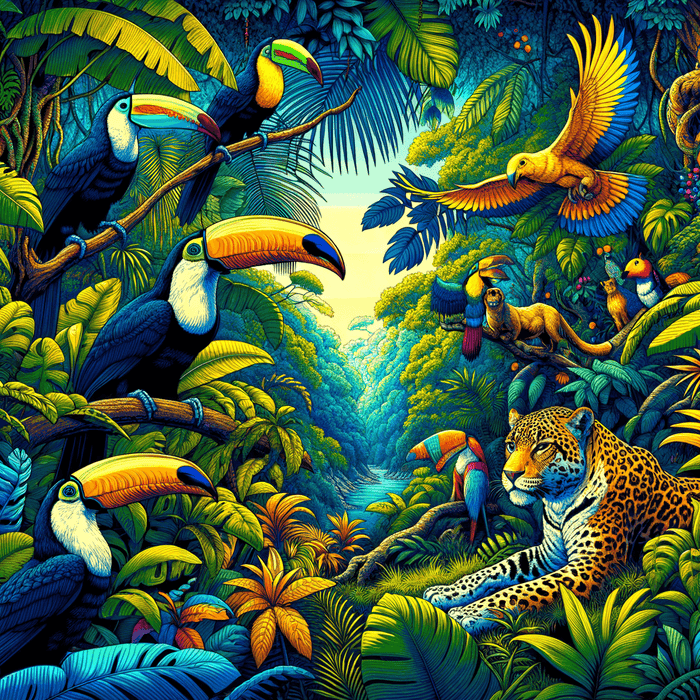 Tropical Jungle Safari Paint By Color