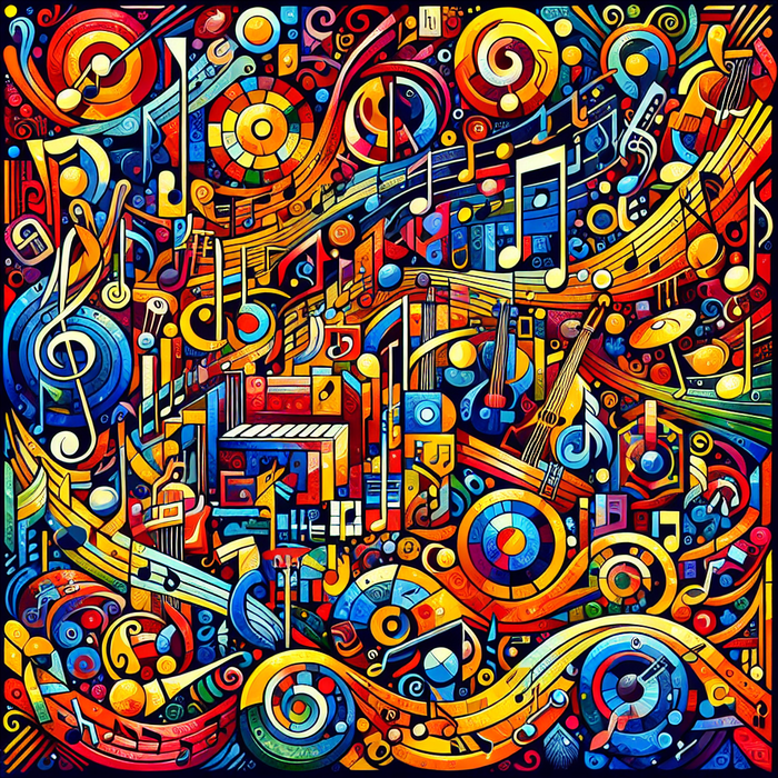 Vibrant Musical Notes Painting By Diamonds Kit