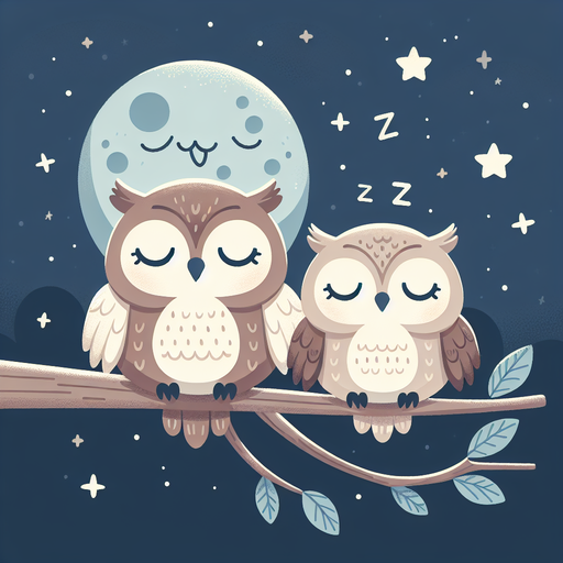 Magical Night With Sleepy Owls Paint By Diamond
