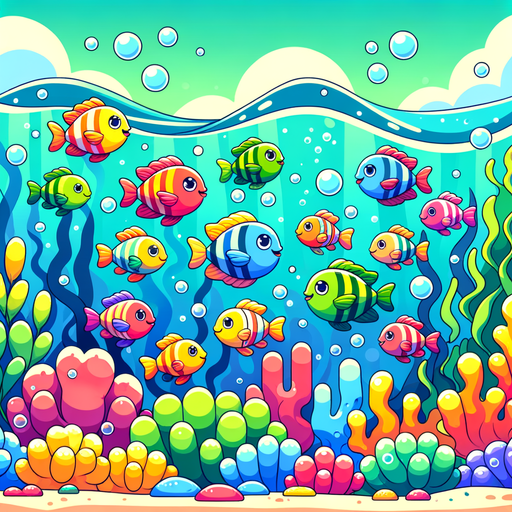 Cute Underwater Scene Painting Diamond Kit