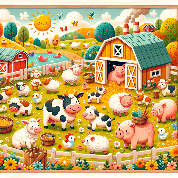 Frolicking Farm Animals Paint By Diamonds Kits