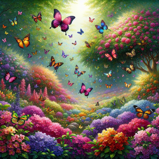 Blooming Butterfly Garden Diamonded Painting Kits
