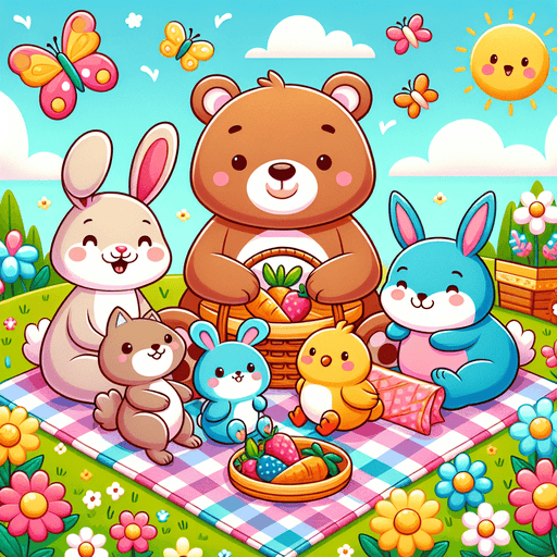 Sunny Animal Picnic Painting By Diamonds Kit