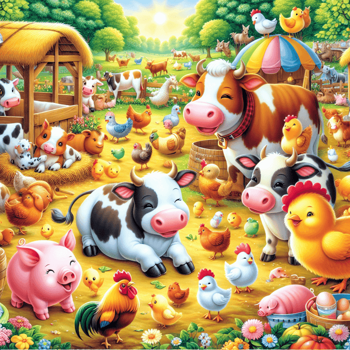 Charming Barnyard Friends Painting Diamond Kit