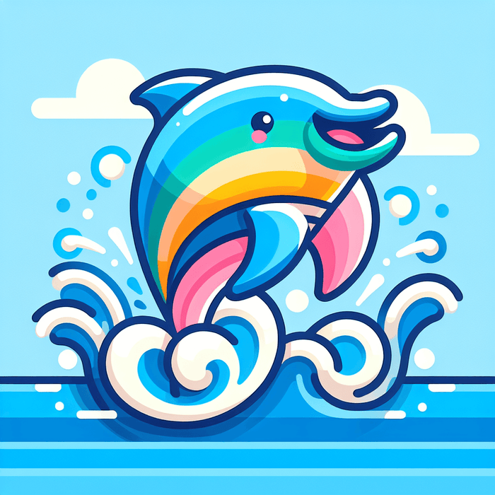 Cheerful Dolphin Paint By Diamonds