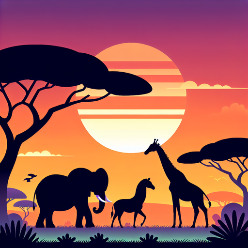 Sunset Safari Trek Painting Diamond Kit