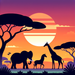 Sunset Safari Trek Painting Diamond Kit