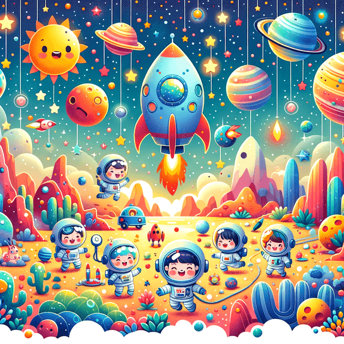 Delightful Space Explorers Paint By Diamonds Art