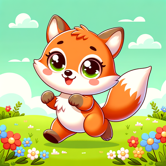 Joyful Fox Cub Paint By Color