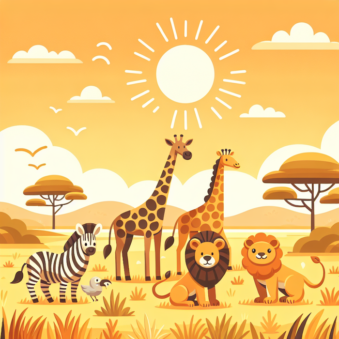 Sunny Safari Day Paint By Diamonds Art