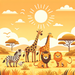 Sunny Safari Day Paint By Diamonds Art