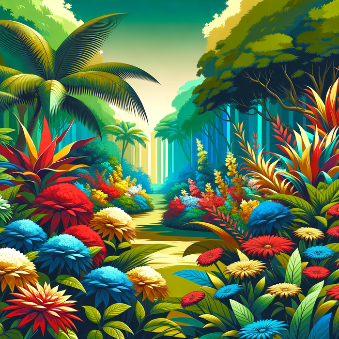 Exotic Garden Paradise Painting Diamond Kit