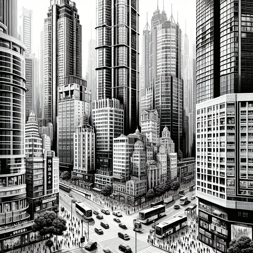 Monochrome Urban Escape Painting Diamond Kit