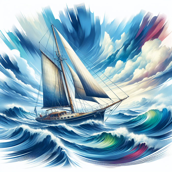 Sailboat At Sea Painting Diamond Kit