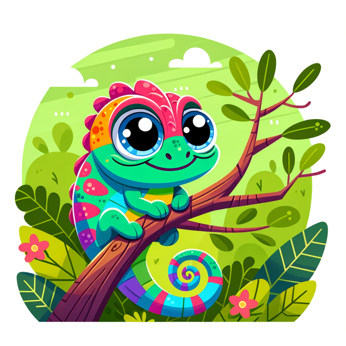 Cheerful Chameleon Paint By Color