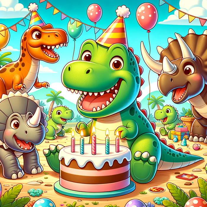 Delightful Dino Party Paint By Diamonds Art