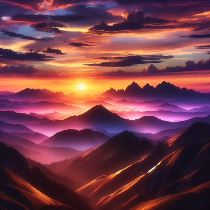 Mountain Sunset Painting Diamond Kit