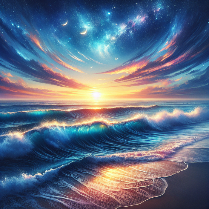 Celestial Ocean Waves Paint By Color