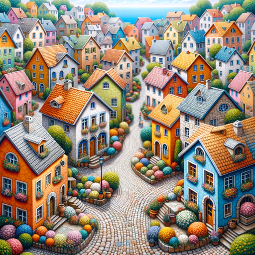 Charming Village Street Paint By Color