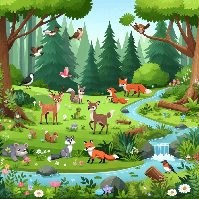 Forest Animal Adventure Diamond Painting