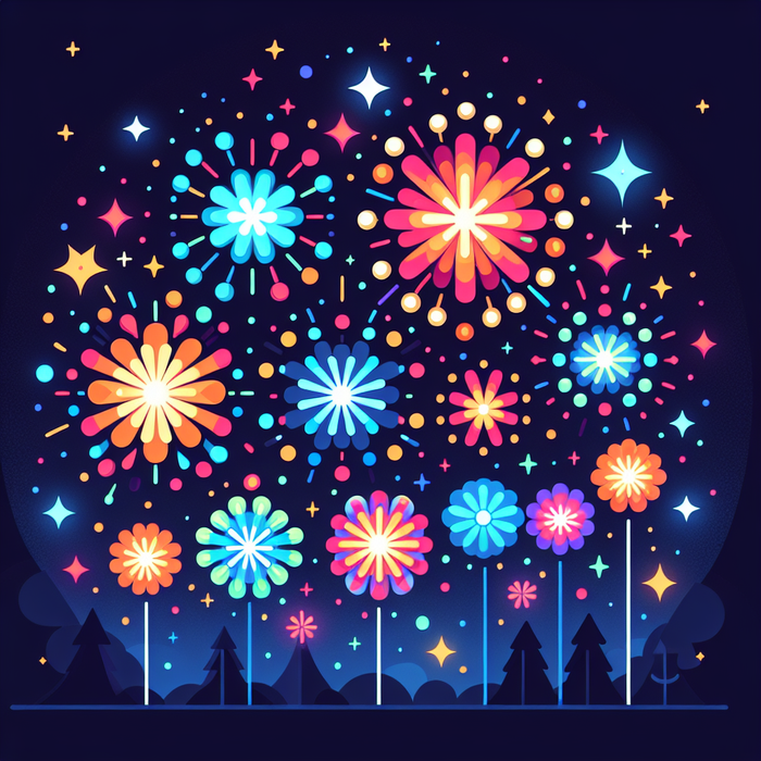 Bright Fireworks Diamond Painting