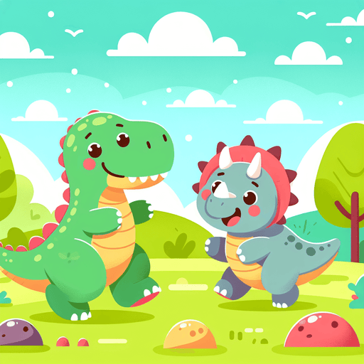 Playful Dinosaur Park Painting By Diamonds Kit