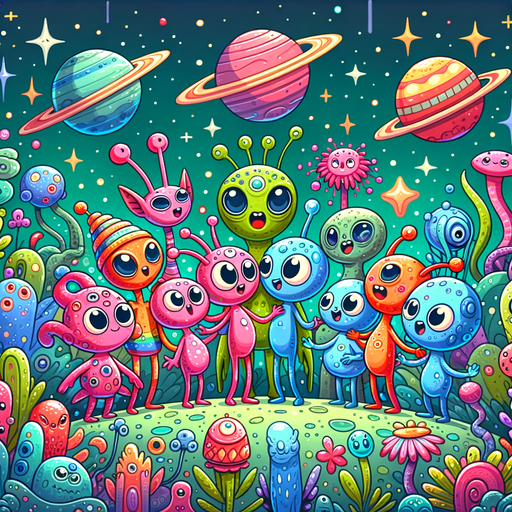 Silly Space Creatures Paint By Diamonds