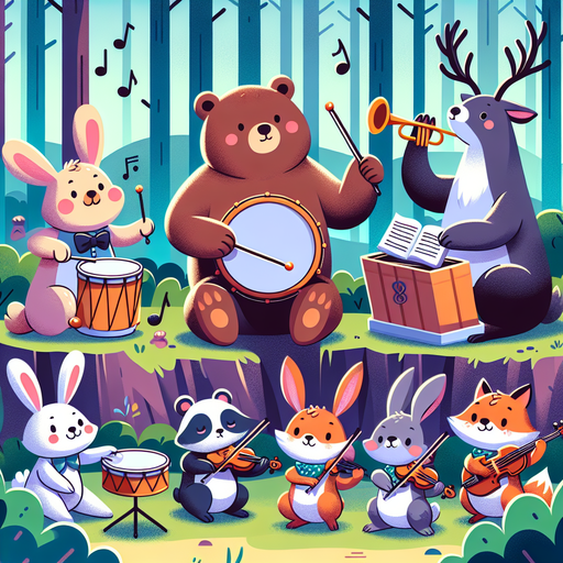 Woodland Animal Orchestra Paint By Diamonds Art