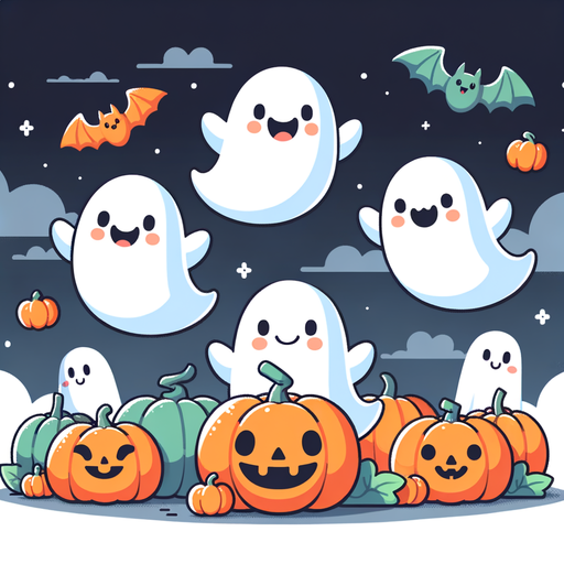 Giggling Ghostly Friends Paint By Diamonds Art