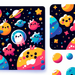 Silly Space Critters Painting By Diamonds Kit