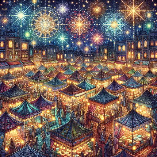 Festive Market Night Painting Diamond Kit