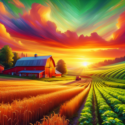 Pastoral Farm Sunset Paint By Diamond