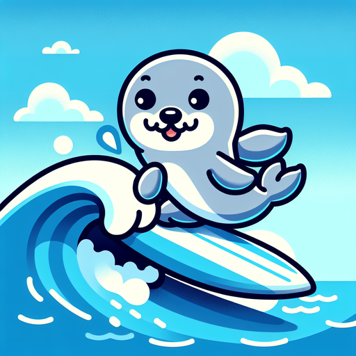 Playful Seal Surfing Paint By Color