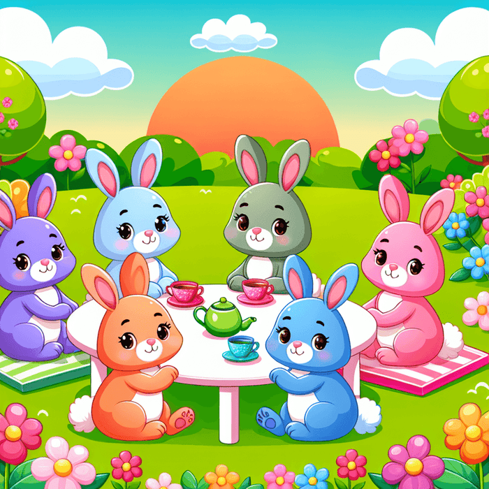 Bunny Garden Tea Party Paint By Diamond