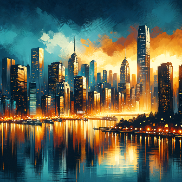 Dynamic Urban Skyline Paint By Diamonds Art