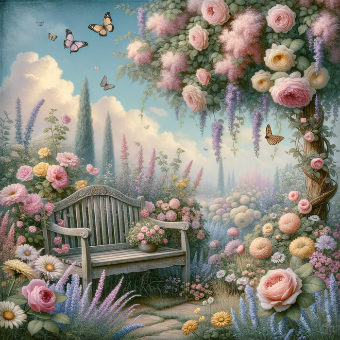 Charming Vintage Garden 5D DIY Paint By Diamond Kit