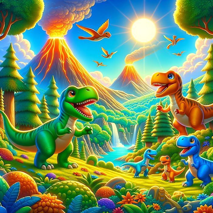 Adventurous Dinosaur Expedition Paint By Color