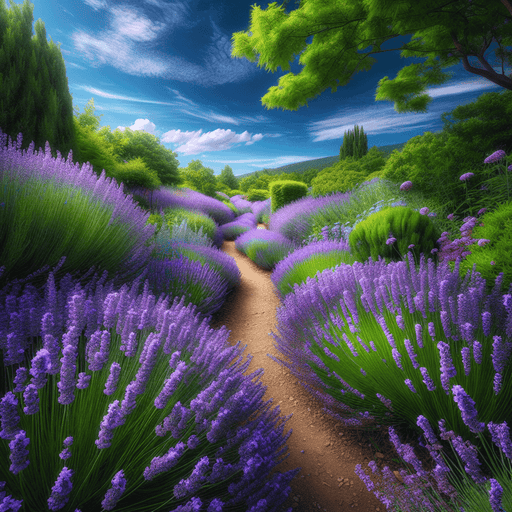 Sunlit Lavender Path Diamond Painting