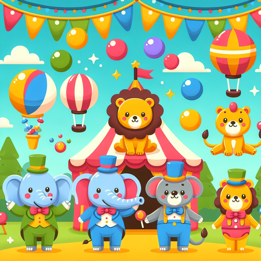 Joyful Circus Friends Paint By Diamonds Art