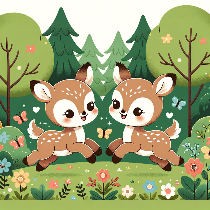 Frolicking Fawns Paint By Diamonds Kits