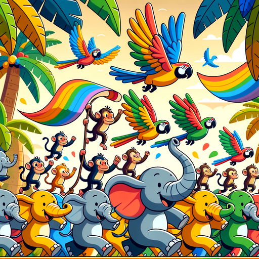 Colorful Jungle Parade Paint By Diamonds Kits