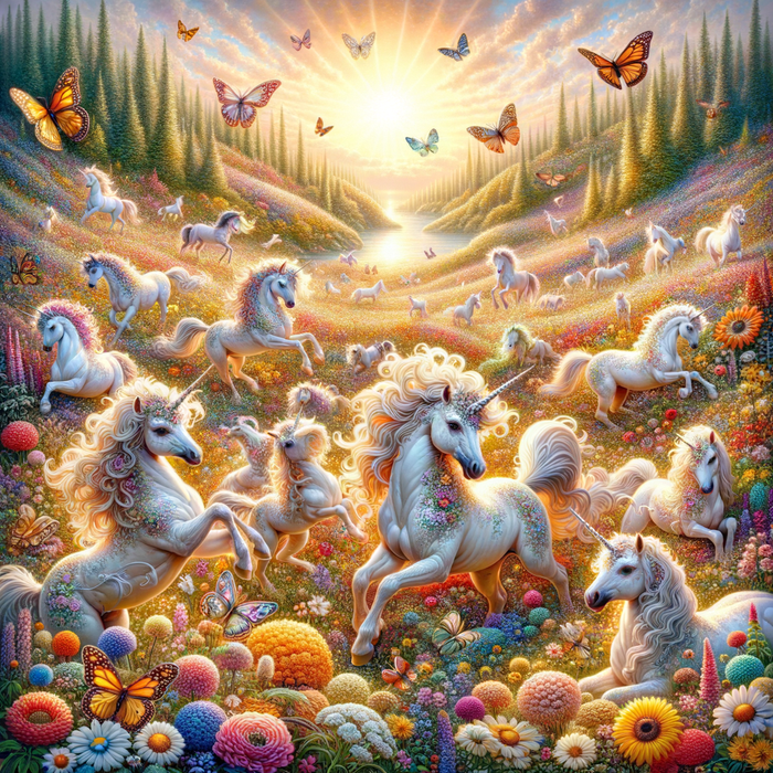 Magical Unicorn Meadow 5D DIY Paint By Diamond Kit