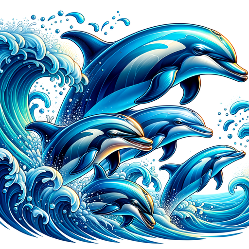 Playful Dolphin Family Paint By Diamonds Art