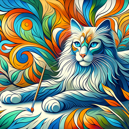 Cat Enchantment Portrait Paint By Color