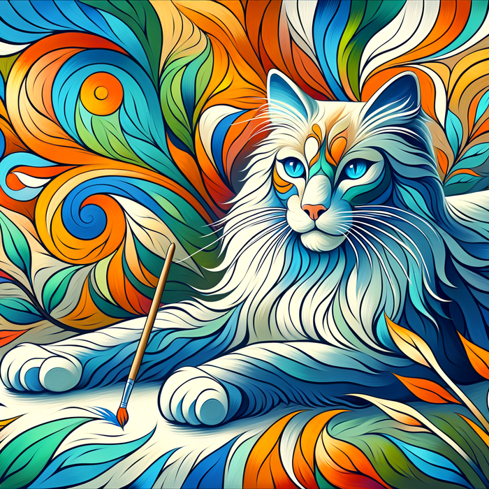 Cat Enchantment Portrait Paint By Color