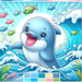 Bouncing Baby Dolphin Paint By Diamonds Art