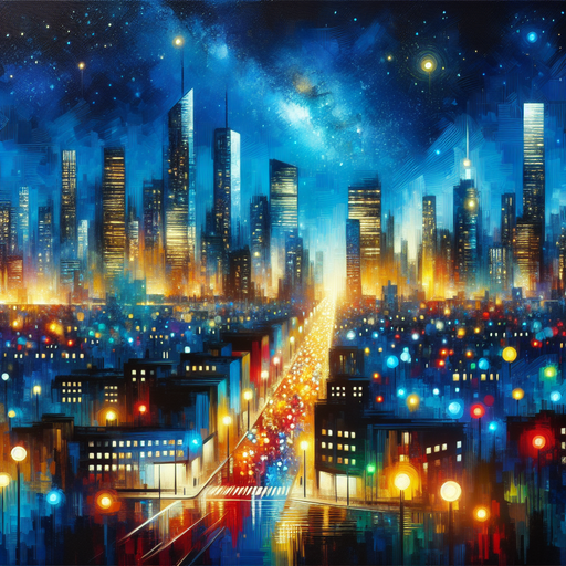 Vibrant Cityscape Night Diamond Painting