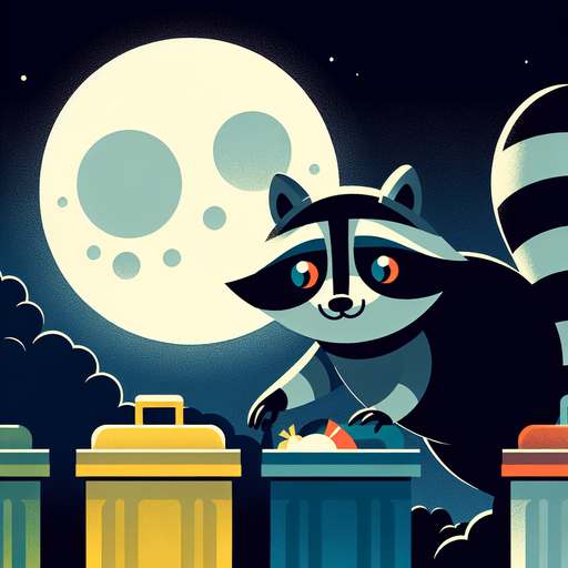 Silly Raccoon's Night Caper Diamond Painting