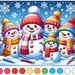 Happy Holiday Snowmen Paint By Diamonds Kits