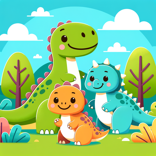 Friendly Dino Friends Paint By Diamonds